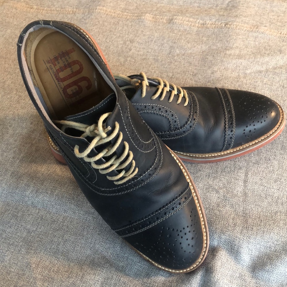 1901 Blue Leather Oxfords